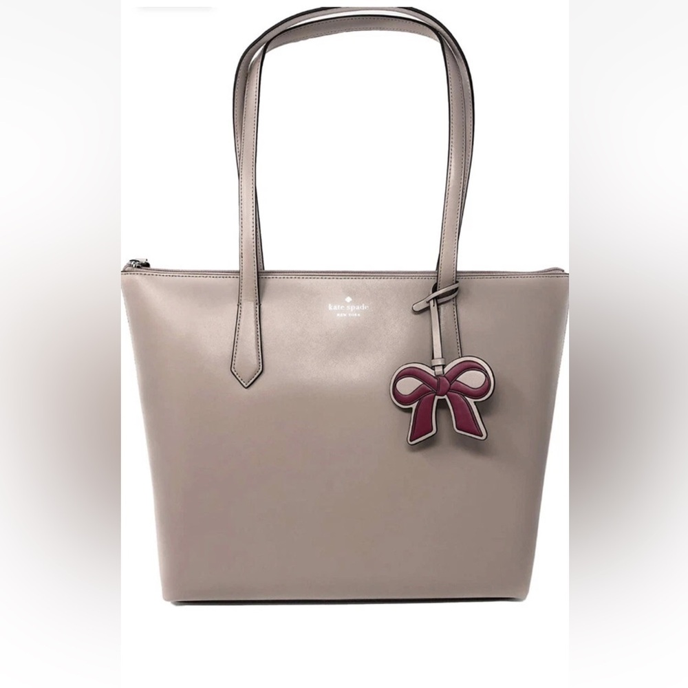 NWT Kate Spade NY Cassy Leather Tote Purse Bag Taupe/Tan  w COA & Dust Cover
